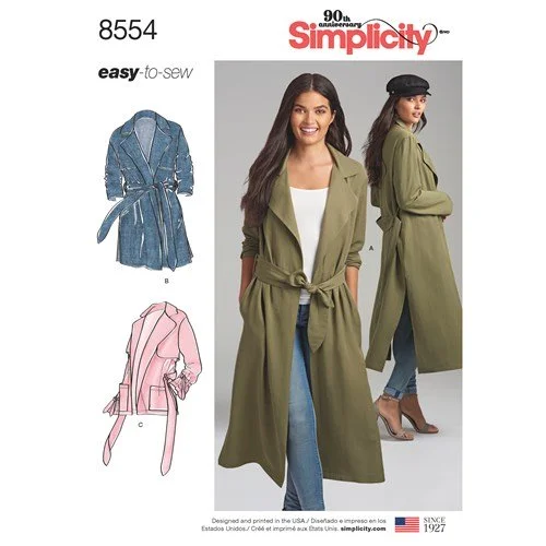 Women's faux fur coats in bright colors for a bold fashion statementSimplicity Coat and Jacket S8554 Women's faux fur coats in bright colors for a bold fashion statementSimplicity Coat and Jacket S8554