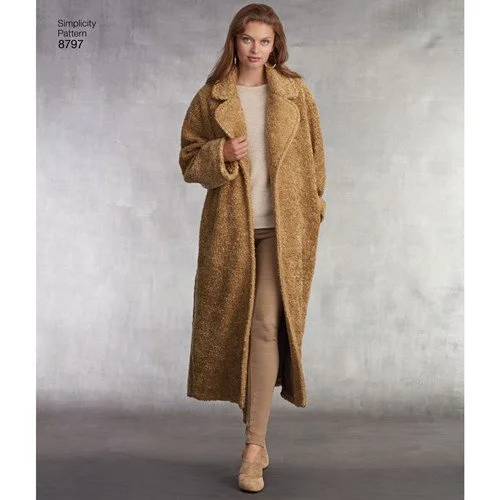 Water - resistant women's trench coats with adjustable cuffs for rainy daysSimplicity Coat S8797 Water - resistant women's trench coats with adjustable cuffs for rainy daysSimplicity Coat S8797