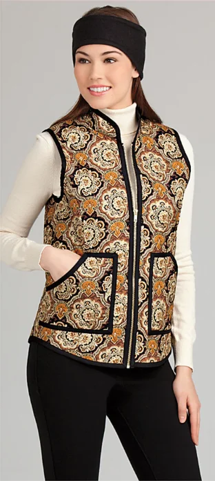 Women's long - sleeve wool coats in a houndstooth pattern for a classic charmSimplicity Vest S1499