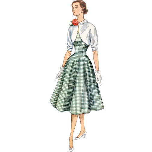 Belted women's cashmere coats in soft pastels for a luxurious feelSimplicity Vintage Dress & Jacket S9738