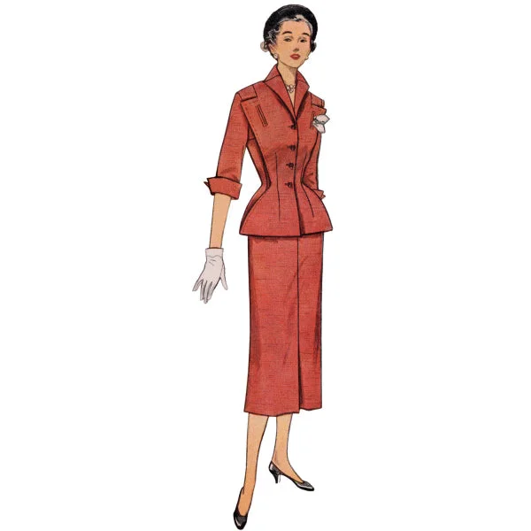 Women's reversible down coats with two - tone designs for versatile stylingSimplicity Vintage Skirt and Jacket S9675