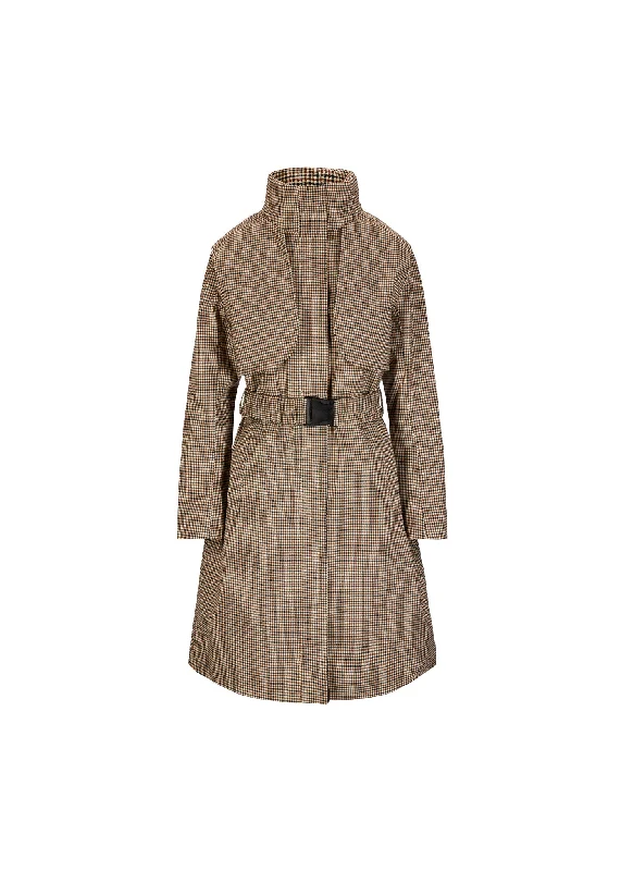 Women's cropped leather coats with silver studs for an edgy lookSkyet Coat - Check