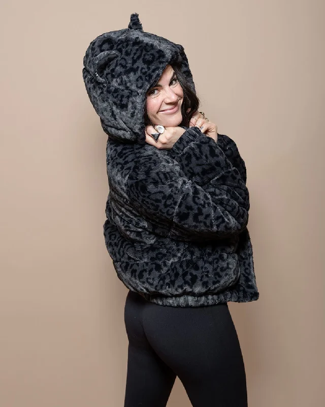 Belted women's cashmere coats in soft pastels for a luxurious feelClassic Women's Black Hooded Puffer Jacket | Slate Leopard
