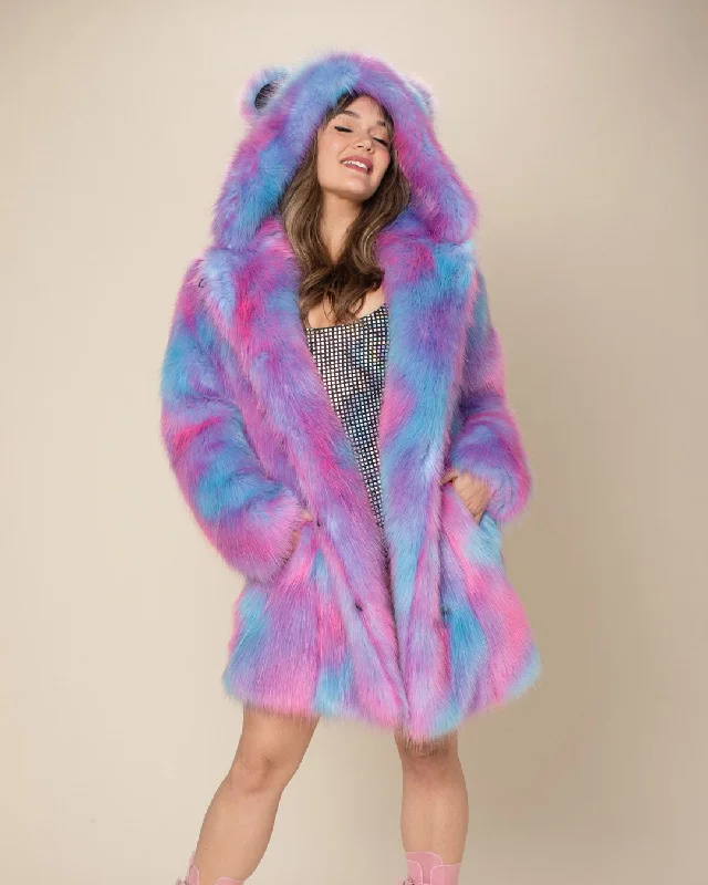 Embroidered women's cotton coats in a bohemian pattern for a unique designClassic Women's Faux Fur Coat | Cotton Candy Bear