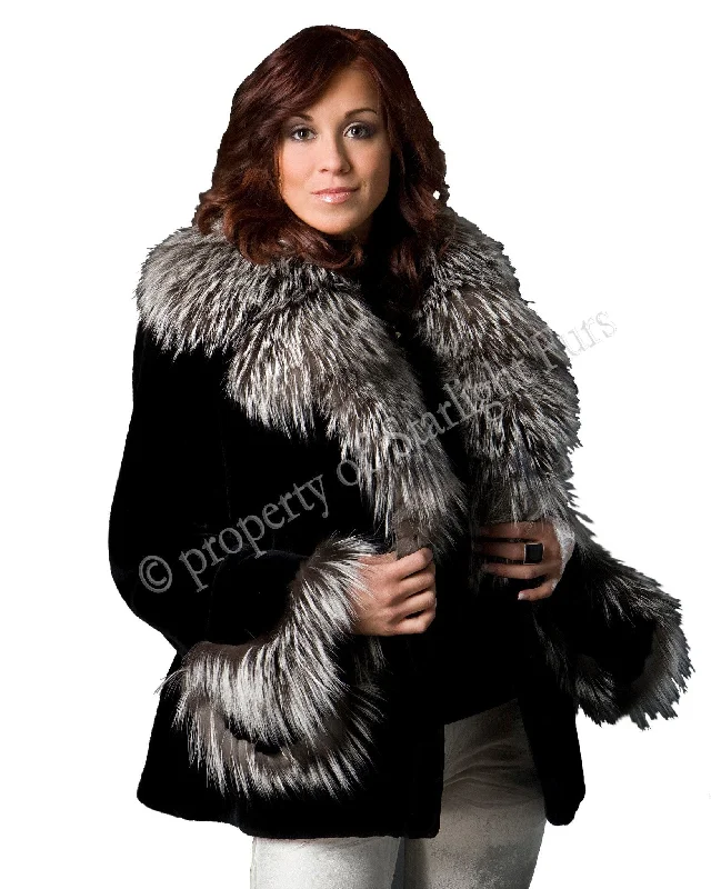 Water - resistant women's trench coats with adjustable cuffs for rainy days30 | Black Sheared Beaver Jacket Water - resistant women's trench coats with adjustable cuffs for rainy days30 | Black Sheared Beaver Jacket