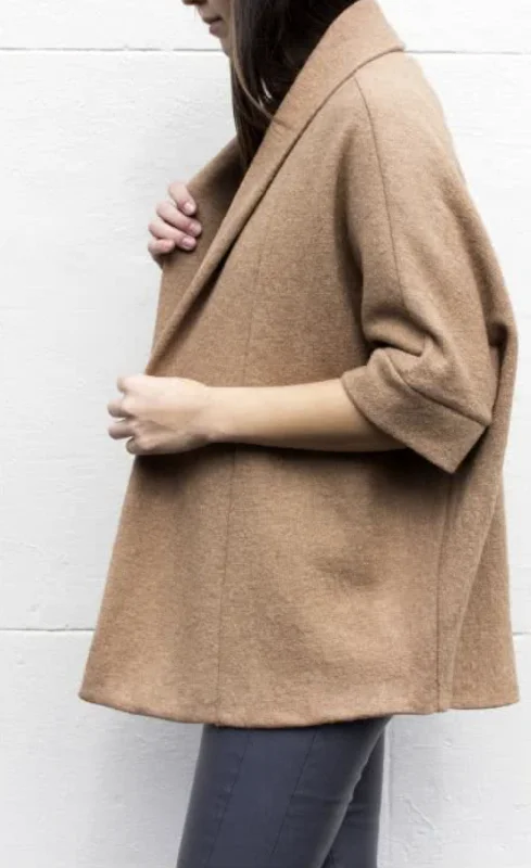 Women's long - sleeve wool coats in a houndstooth pattern for a classic charmStyle Arc Besharl Jacket
