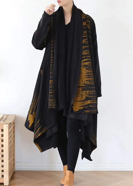 Checkered women's wool coats in a classic pattern for a timeless styleStyle Yellow Asymmetrical Print Streetwear Trench Coats Long Sleeve Checkered women's wool coats in a classic pattern for a timeless styleStyle Yellow Asymmetrical Print Streetwear Trench Coats Long Sleeve