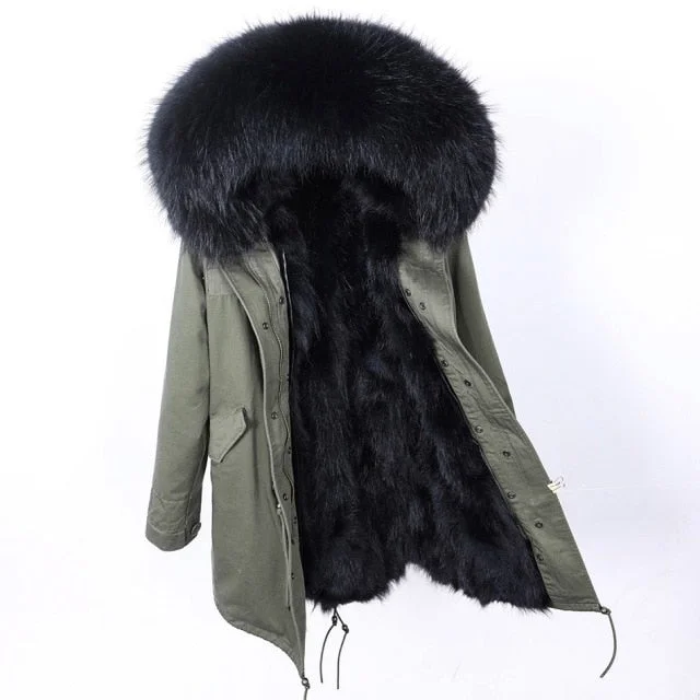 Women's cropped leather coats with silver studs for an edgy lookStylish Long Winter Jacket for Women with Black Natural Raccoon Fur Hood Women's cropped leather coats with silver studs for an edgy lookStylish Long Winter Jacket for Women with Black Natural Raccoon Fur Hood