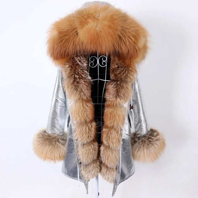 Checkered women's wool coats in a classic pattern for a timeless styleStylish Silver Color Fur Collar Hooded Long-Sleeved Winter Jacket for Women Checkered women's wool coats in a classic pattern for a timeless styleStylish Silver Color Fur Collar Hooded Long-Sleeved Winter Jacket for Women