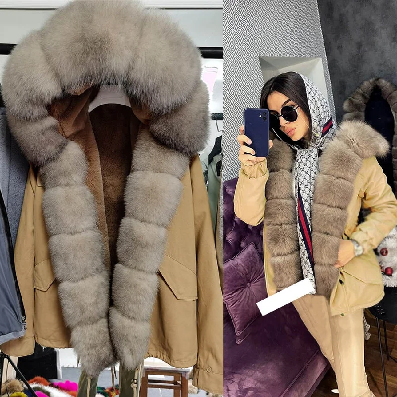 Women's waterproof parka coats with multiple pockets for practicalityStylish Women's Full-Sleeved Natural Raccoon Fur Collared Winter Jacket Women's waterproof parka coats with multiple pockets for practicalityStylish Women's Full-Sleeved Natural Raccoon Fur Collared Winter Jacket