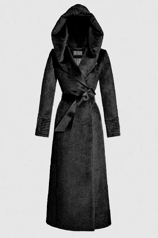 Water - resistant women's trench coats with adjustable cuffs for rainy daysSuri Alpaca Maxi Hooded Wrap Coat Water - resistant women's trench coats with adjustable cuffs for rainy daysSuri Alpaca Maxi Hooded Wrap Coat