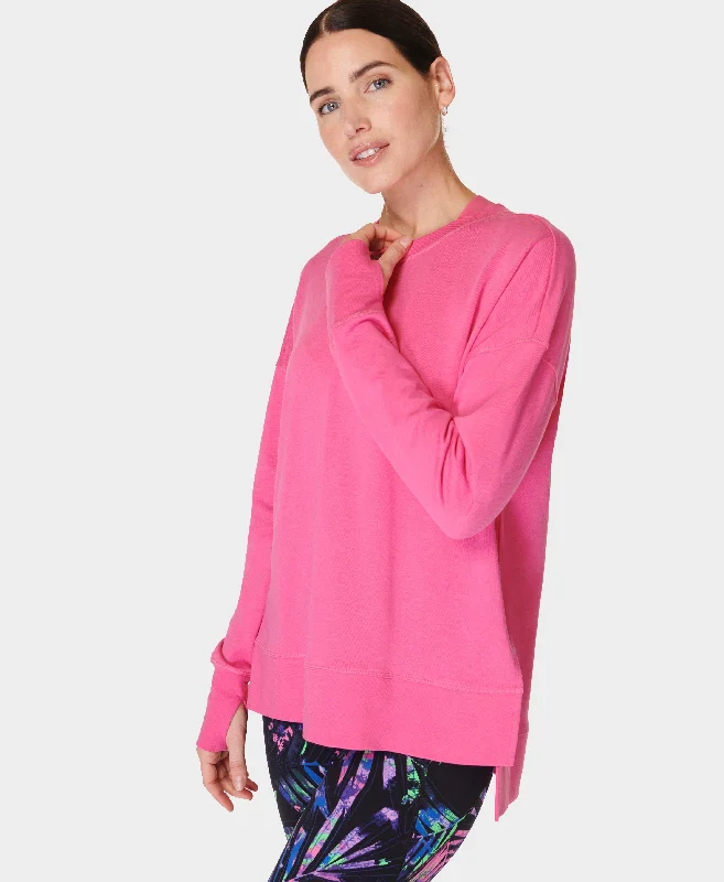 v neck women cardigan to elongate the necklineAfter Class Longline Sweatshir Sb8985 Camellia-Pink v neck women cardigan to elongate the necklineAfter Class Longline Sweatshir Sb8985 Camellia-Pink
