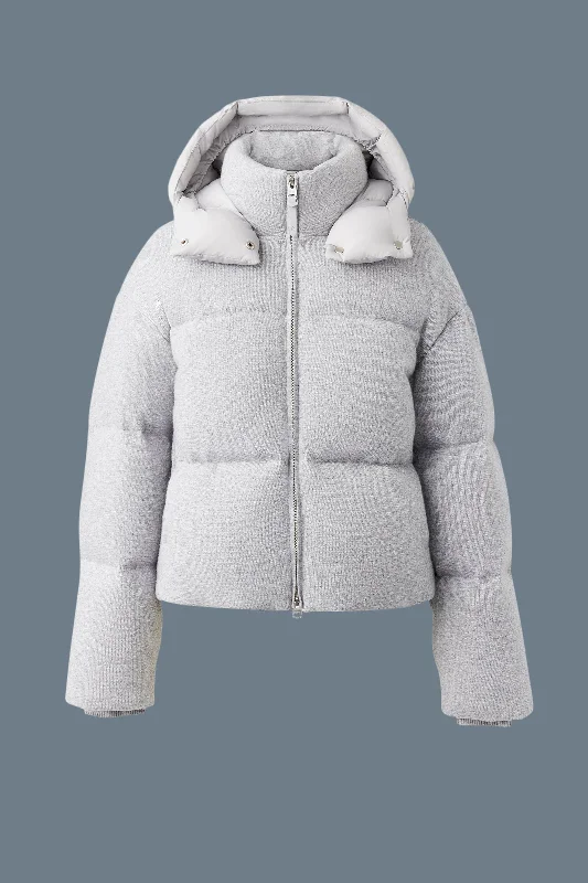Women's knee - length wool blend coats with a fur collar for added warmthTESSY-K