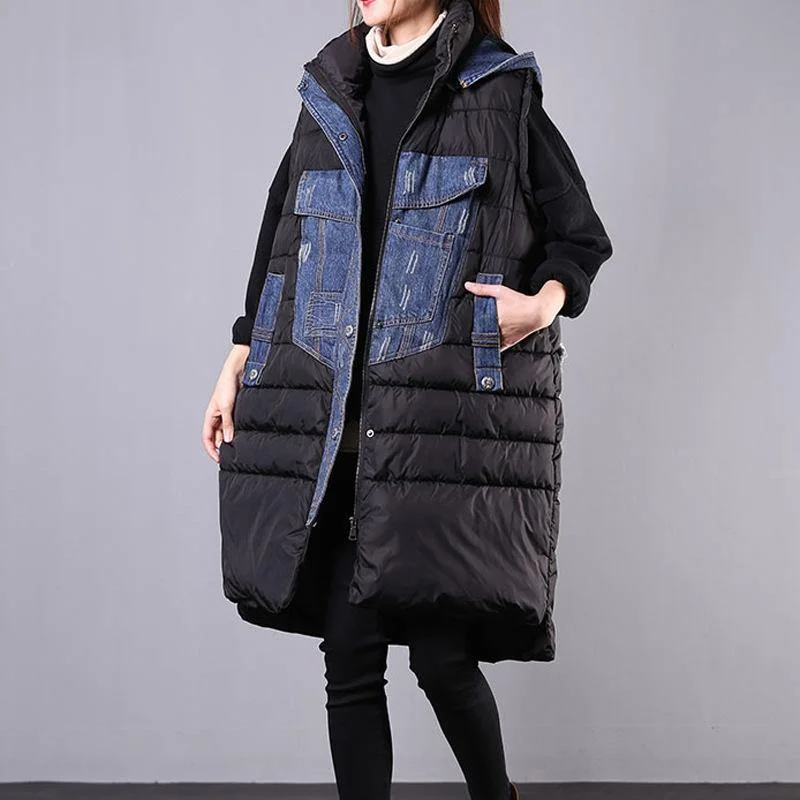 Checkered women's wool coats in a classic pattern for a timeless stylethick oversized Coats winter black patchwork pockets womens parkas