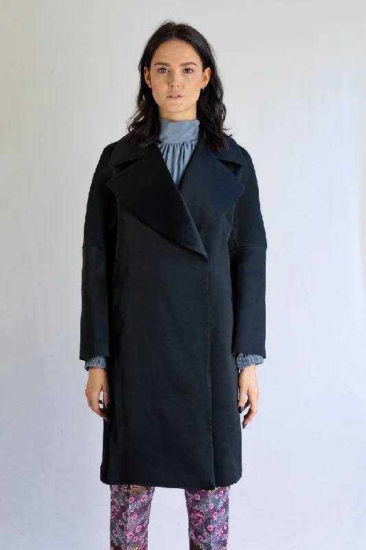 Women's reversible down coats with two - tone designs for versatile stylingTrend Patterns TPC21 Drop Shoulder Coat