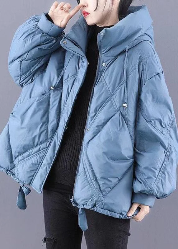 Quilted down women's coats with removable hoods for outdoor activitiesUnique Blue Hooded Cloak Warm Winter Duck Down Puffers Coat Quilted down women's coats with removable hoods for outdoor activitiesUnique Blue Hooded Cloak Warm Winter Duck Down Puffers Coat
