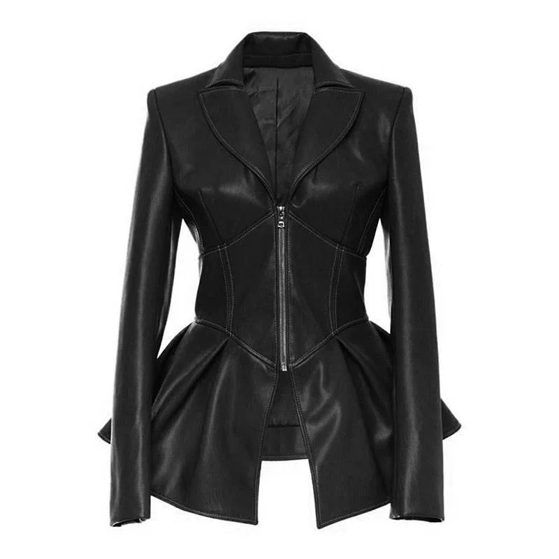 Shearling - lined women's leather coats for ultimate warmth and luxuryVegan Leather Corset Style Waist Jacket Shearling - lined women's leather coats for ultimate warmth and luxuryVegan Leather Corset Style Waist Jacket