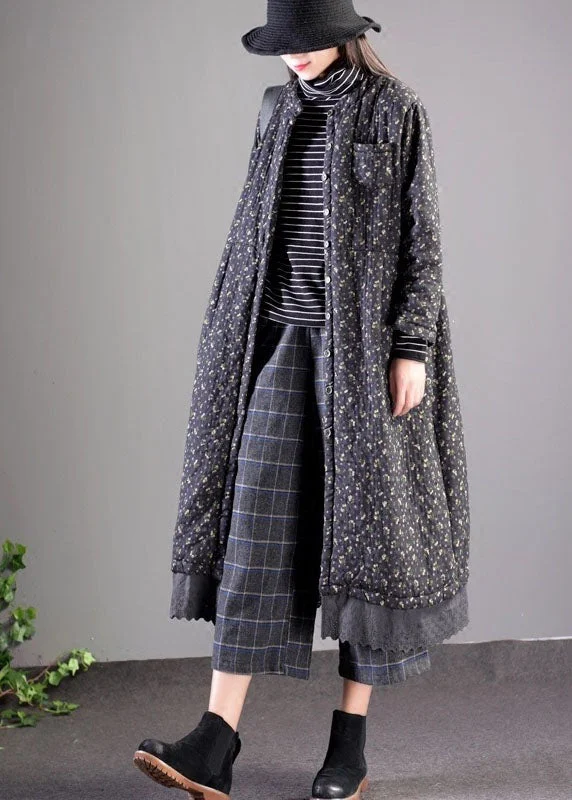Plus size women's wool blend coats for a warm and stylish winterVintage Black Lace Patchwork Fine Cotton Filled Winter Coats Lengthen Plus size women's wool blend coats for a warm and stylish winterVintage Black Lace Patchwork Fine Cotton Filled Winter Coats Lengthen