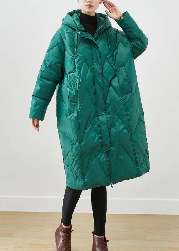 Women's pea coats with brass buttons for a nautical - inspired styleVintage Green Oversized Thick Fine Cotton Filled Puffers Jackets Winter Women's pea coats with brass buttons for a nautical - inspired styleVintage Green Oversized Thick Fine Cotton Filled Puffers Jackets Winter