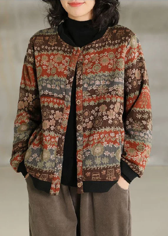 Women's long - sleeve wool coats in a houndstooth pattern for a classic charmVintage Khaki Oversized Print Warm Fleece Coat Spring Women's long - sleeve wool coats in a houndstooth pattern for a classic charmVintage Khaki Oversized Print Warm Fleece Coat Spring