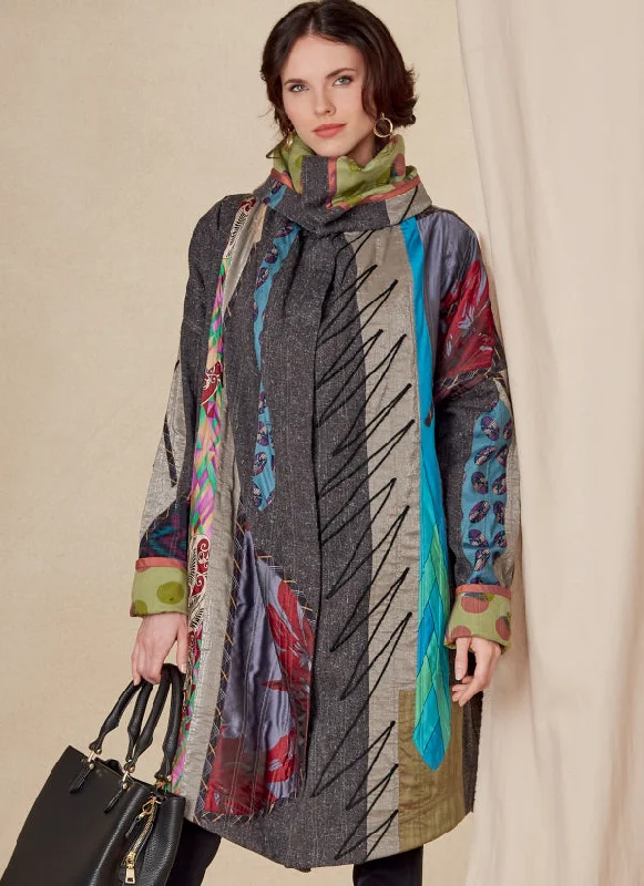 Long women's mac coats in a lightweight fabric for spring showersVogue Coat V1816