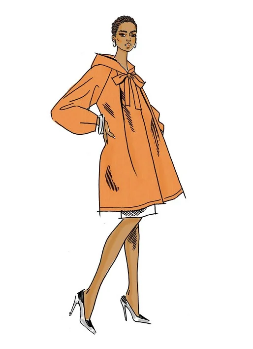 Water - resistant women's trench coats with adjustable cuffs for rainy daysVogue Coat V9340