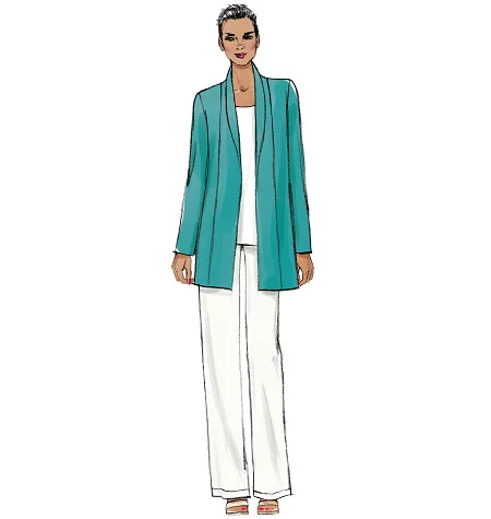 Plus size women's wool blend coats for a warm and stylish winterVogue Jacket, Shorts and Trousers V9011