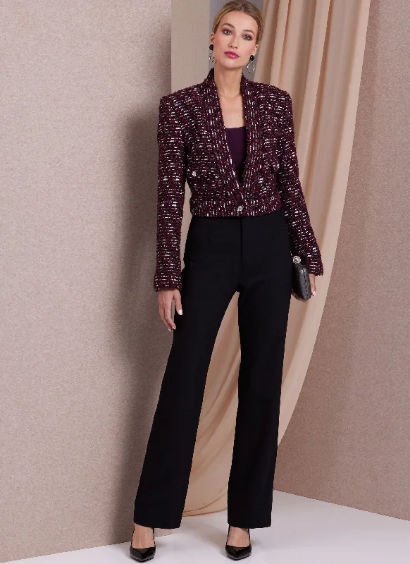 Women's pea coats with brass buttons for a nautical - inspired styleVogue Jacket & Trousers V1993