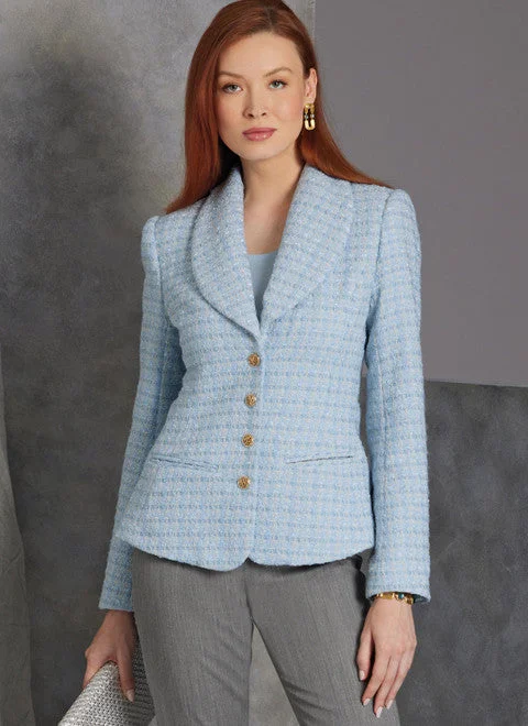 Women's pea coats with brass buttons for a nautical - inspired styleVogue Jacket V1972