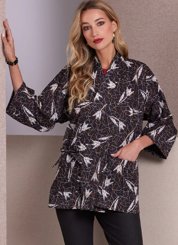 Quilted down women's coats with removable hoods for outdoor activitiesVogue Jackets V1989