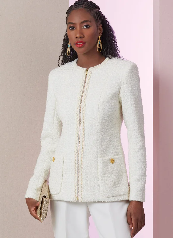 Embroidered women's cotton coats in a bohemian pattern for a unique designVogue Jackets V2015