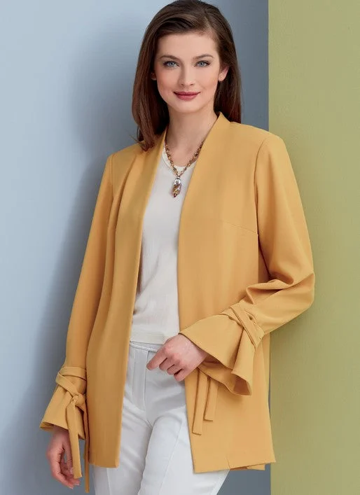 Women's cropped leather coats with silver studs for an edgy lookVogue Jackets V9338