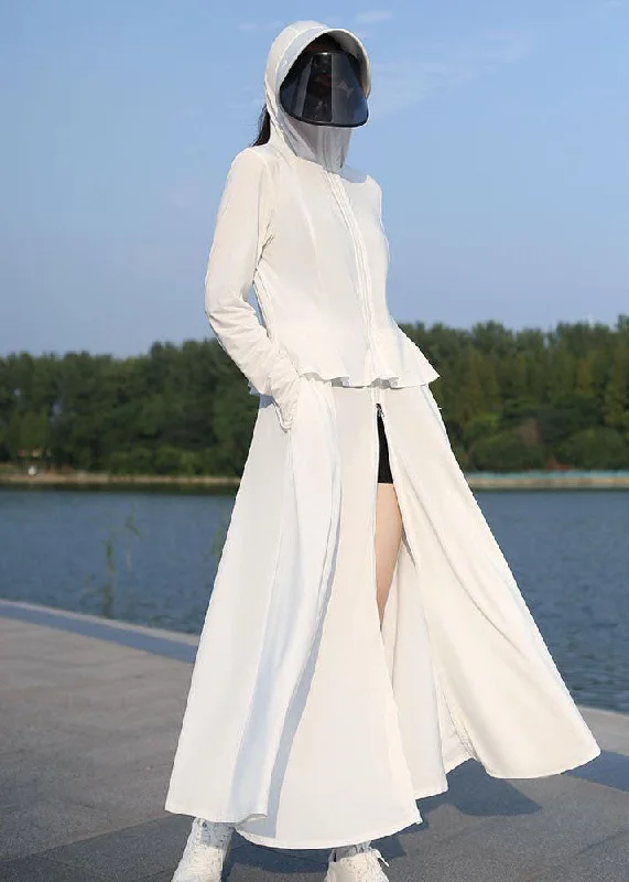 Checkered women's wool coats in a classic pattern for a timeless styleWhite Zippered Patchwork Ice Silk Long UPF 50+ Coat Hooded Summer Checkered women's wool coats in a classic pattern for a timeless styleWhite Zippered Patchwork Ice Silk Long UPF 50+ Coat Hooded Summer