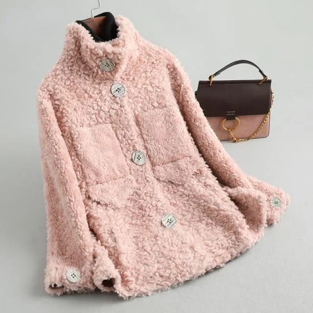 Shearling - lined women's leather coats for ultimate warmth and luxuryWinter Casual Korean Women's Sheep Shearling Wool Fur Coats & Jackets Shearling - lined women's leather coats for ultimate warmth and luxuryWinter Casual Korean Women's Sheep Shearling Wool Fur Coats & Jackets