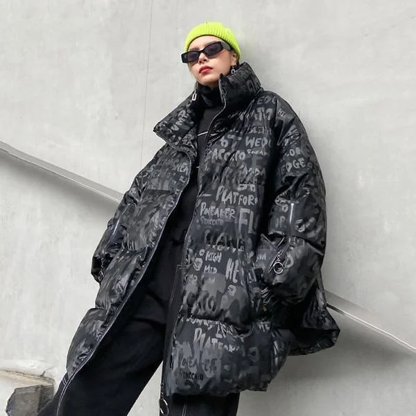 Embroidered women's cotton coats in a bohemian pattern for a unique designWinter Fashion New Stand Collar Long Sleeve Loose Casual Keep Warm Short Parka Coat Embroidered women's cotton coats in a bohemian pattern for a unique designWinter Fashion New Stand Collar Long Sleeve Loose Casual Keep Warm Short Parka Coat