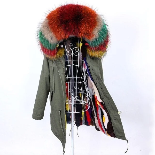 Long women's mac coats in a lightweight fabric for spring showersWinter Fashion Women's Hooded Zipper Closed Jacket with Removable Fur Lining Long women's mac coats in a lightweight fabric for spring showersWinter Fashion Women's Hooded Zipper Closed Jacket with Removable Fur Lining