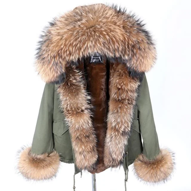 Embroidered women's cotton coats in a bohemian pattern for a unique designWinter Fashion Women's Real Fox Fur Collar Parka Bomber Coats & Jackets