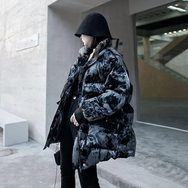 Women's cropped leather coats with silver studs for an edgy lookWinter New Print Parka Women Stand Collar Loose Fashion Keep Warm Short Parka Coat Simplicity Street Trendy Women's cropped leather coats with silver studs for an edgy lookWinter New Print Parka Women Stand Collar Loose Fashion Keep Warm Short Parka Coat Simplicity Street Trendy