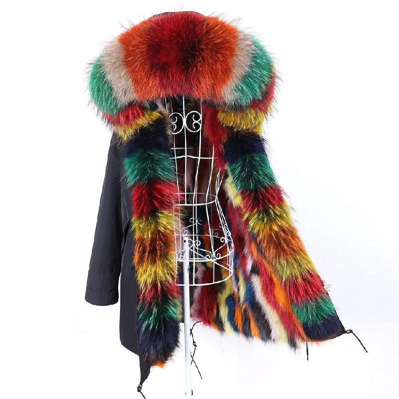 Mid - length women's down coats in a slim fit for a modern and sleek appearanceWinter Style Women's Big Fur Hooded Coat Jacket with Removable Fox Fur Lining Mid - length women's down coats in a slim fit for a modern and sleek appearanceWinter Style Women's Big Fur Hooded Coat Jacket with Removable Fox Fur Lining