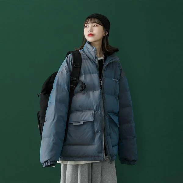 Women's reversible down coats with two - tone designs for versatile stylingWinter The New Fashion Letter Print Stand Collar Keep Warm Women Short Coat Women's reversible down coats with two - tone designs for versatile stylingWinter The New Fashion Letter Print Stand Collar Keep Warm Women Short Coat