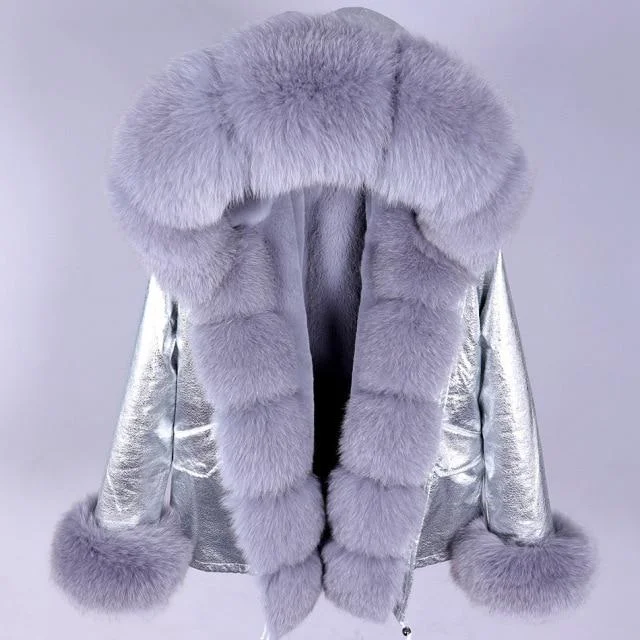 Quilted down women's coats with removable hoods for outdoor activitiesWinter Women's Natural Raccoon Real Fox Fur Hood Thick Coats & Jackets