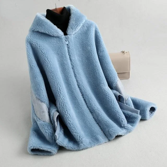 Water - resistant women's trench coats with adjustable cuffs for rainy daysWinter Women's Solid Patchwork Sheep Shearing Wool Hooded Coats & Jackets Water - resistant women's trench coats with adjustable cuffs for rainy daysWinter Women's Solid Patchwork Sheep Shearing Wool Hooded Coats & Jackets
