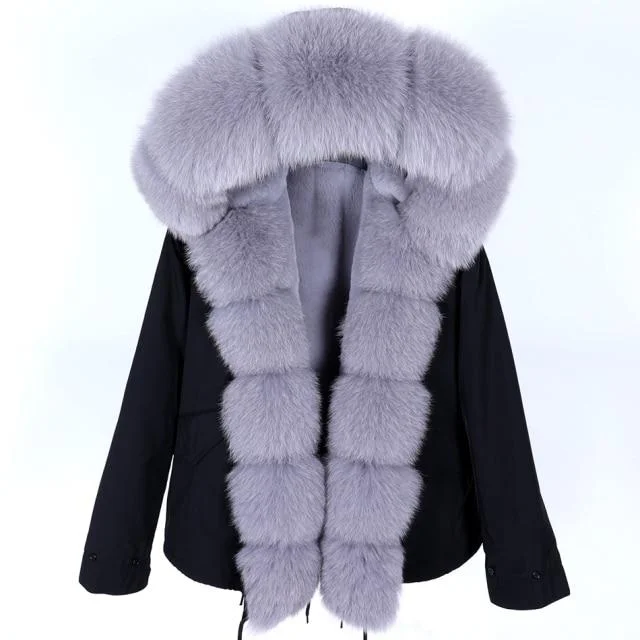 Belted women's cashmere coats in soft pastels for a luxurious feelWinter Women's Thick Natural Raccoon Fur Hood High Street Coats & Jackets