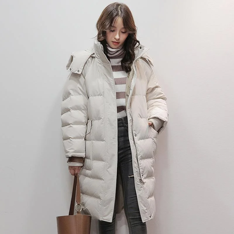 Hooded women's puffer coats in neon colors for high - visibility sportswomen beige white goose Down coat casual big pockets snow jackets warm coats Hooded women's puffer coats in neon colors for high - visibility sportswomen beige white goose Down coat casual big pockets snow jackets warm coats