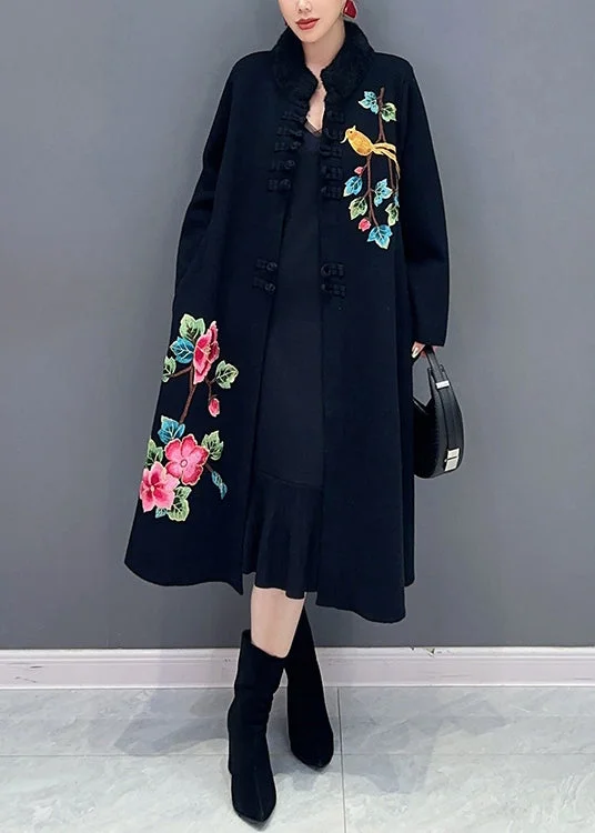 Women's waterproof parka coats with multiple pockets for practicalityWomen Black Button Print Patchwork Cotton Knit Coats Long Sleeve Women's waterproof parka coats with multiple pockets for practicalityWomen Black Button Print Patchwork Cotton Knit Coats Long Sleeve