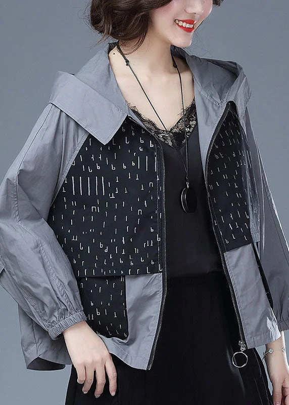 Oversized women's wool coats in a monochromatic look for a trendy outfitWomen Black Hooded Print Pockets Patchwork Cotton Tops Coats Fall Oversized women's wool coats in a monochromatic look for a trendy outfitWomen Black Hooded Print Pockets Patchwork Cotton Tops Coats Fall