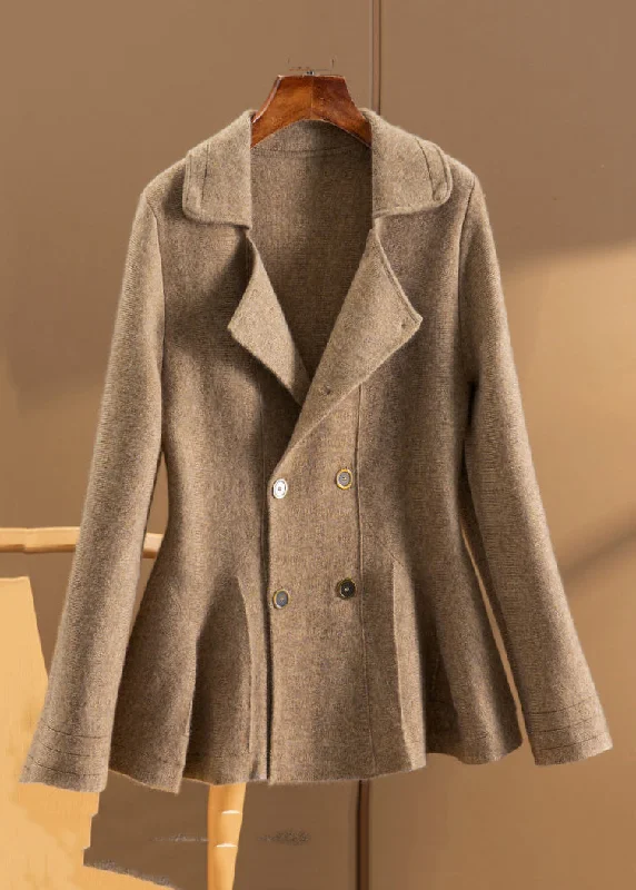Women's knee - length wool blend coats with a fur collar for added warmthWomen Camel Peter Pan Collar Button Patchwork Woolen Coat Fall Women's knee - length wool blend coats with a fur collar for added warmthWomen Camel Peter Pan Collar Button Patchwork Woolen Coat Fall