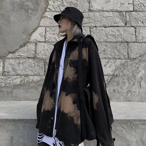 Women's cropped leather coats with silver studs for an edgy lookWomen Casual Fashion Turn-down Collar Loose Vintage Coat Street Trendy All-match Women's cropped leather coats with silver studs for an edgy lookWomen Casual Fashion Turn-down Collar Loose Vintage Coat Street Trendy All-match