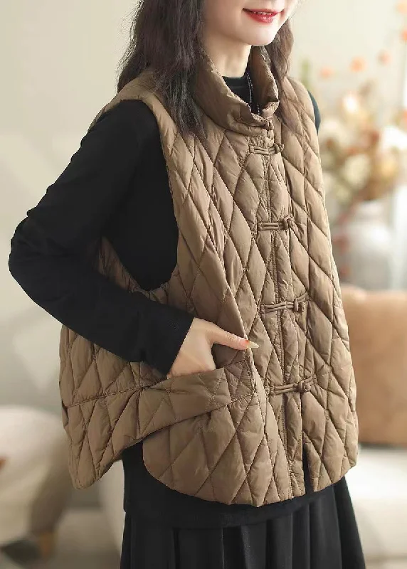 Water - resistant women's trench coats with adjustable cuffs for rainy daysWomen Coffee Button Pockets Patchwork Cotton Filled Waistcoat Sleeveless Water - resistant women's trench coats with adjustable cuffs for rainy daysWomen Coffee Button Pockets Patchwork Cotton Filled Waistcoat Sleeveless