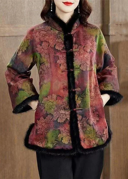 Mid - length women's down coats in a slim fit for a modern and sleek appearanceWomen Colorblock Fur Collar Print Pockets Fleece Coat Winter Mid - length women's down coats in a slim fit for a modern and sleek appearanceWomen Colorblock Fur Collar Print Pockets Fleece Coat Winter